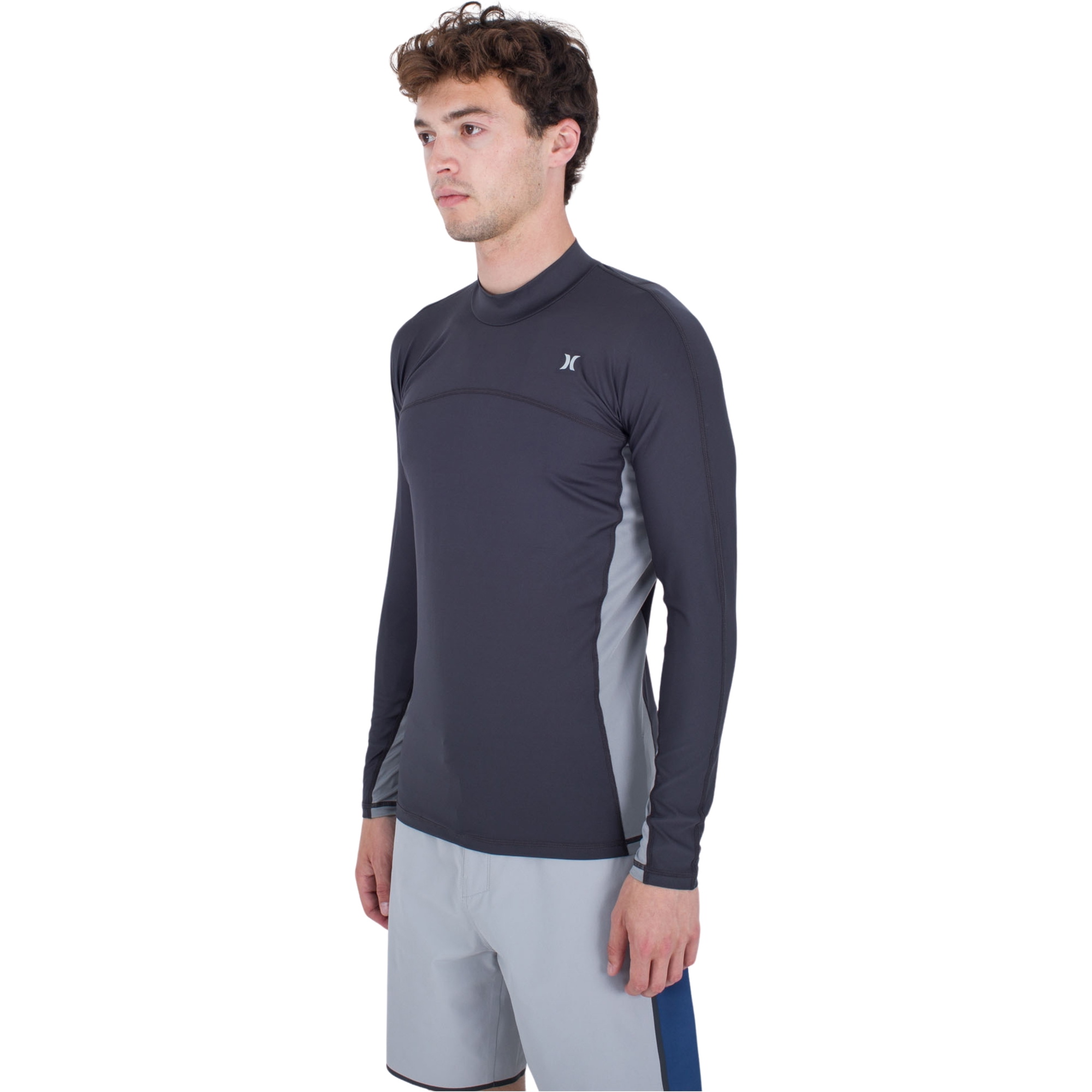 Hurley Mens Channel Crossing Paddle Series Long Sleeve Rash Vest MAT0001050 - Dark Stone Grey